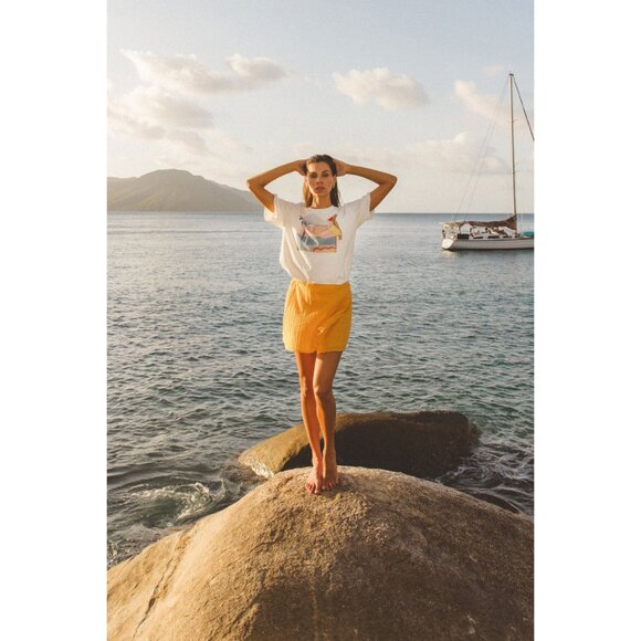 Rowie the Label Jole Silk Mini Wrap Skirt in Valencia Orange - Picture 4 of 9